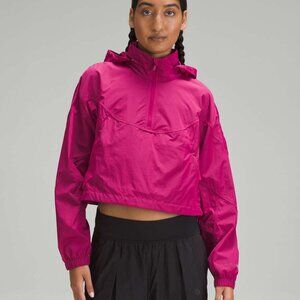 Lululemon Women's Magenta Purple Evergreen Cropped Scuba Rain Jacket Size 6